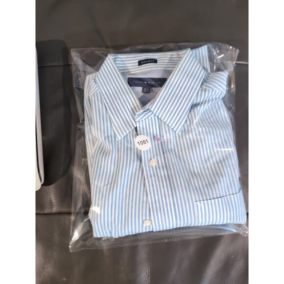 Tommy Hilfiger Dress Shirt, Striped Button Down, Men's 15.5 32/33, 100% Cotton‎ - Picture 6 of 6